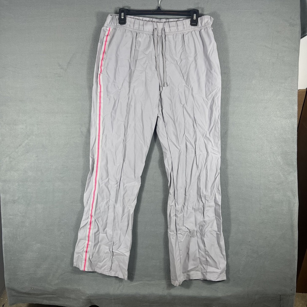 SBactive by St. John's Bay Women's Large Gray Track Pants Athletic Stripes